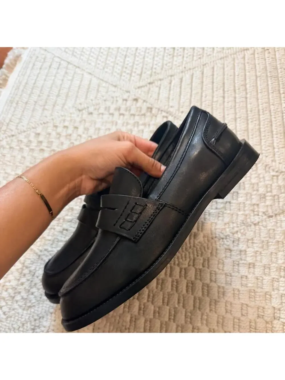 Jeffrey Campbell Studentz Penny Loafers in Black